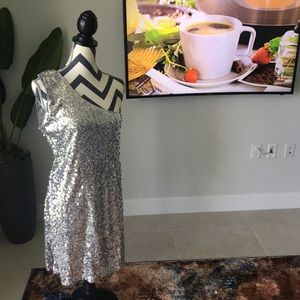 Women’s silver cocktail dress size XL By Ana kaci